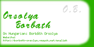 orsolya borbath business card