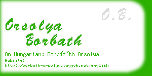 orsolya borbath business card